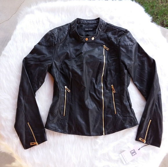 Ivanka Trump Jackets & Blazers - Ivanka Trump Black Faux Leather Moto Jacket